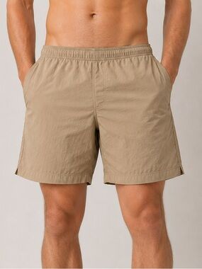 Columbia Men’s Khaki Swim Trunks Quick Dry Mesh Lined Beach Shorts Size L